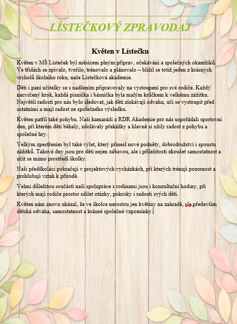 Lístečkový zpravodaj