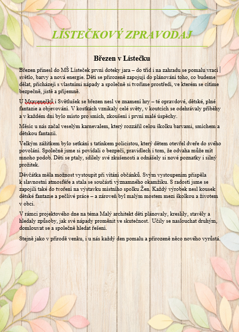 Lístečkový zpravodaj