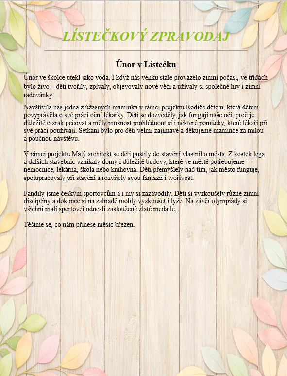 Lístečkový zpravodaj