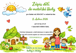 Zápis dětí do naší MŠ Lísteček